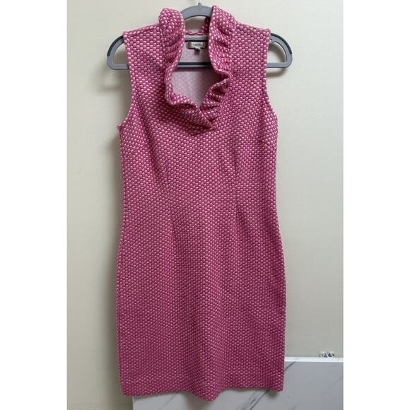 Tyler Boe Dresses & Skirts - Tyler Boe Women’s Dress XS Pink White Checkered Ruffle Collar Sleeveless